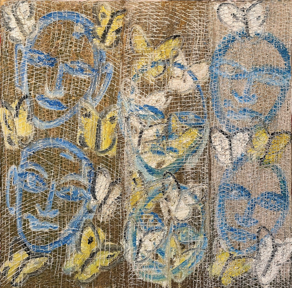   Hunt Slonem    Siddahs , 2002  Oil on canvas  36 × 36 in.    