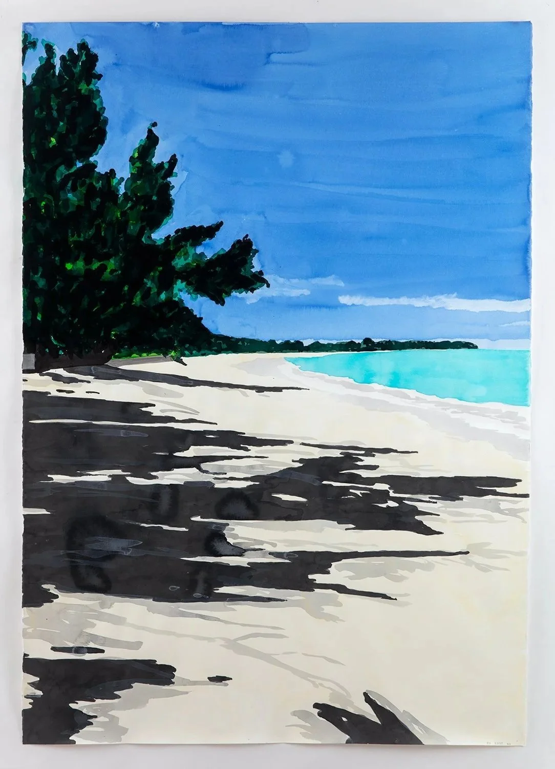  Richard Dupont  Islands 377,  2024 Watercolor and ink on handmade paper 60 × 42 in.   