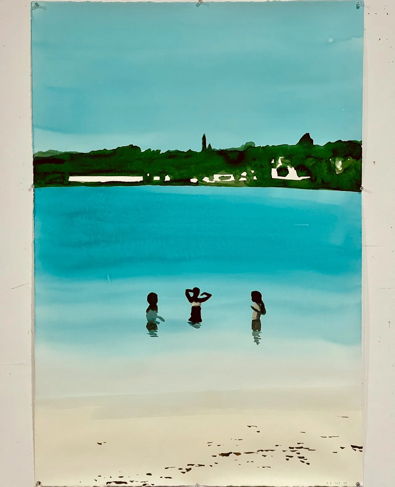  Richard Dupont  Islands 513,  2025 Ink and watercolor on handmade paper 44 x 30 in. 