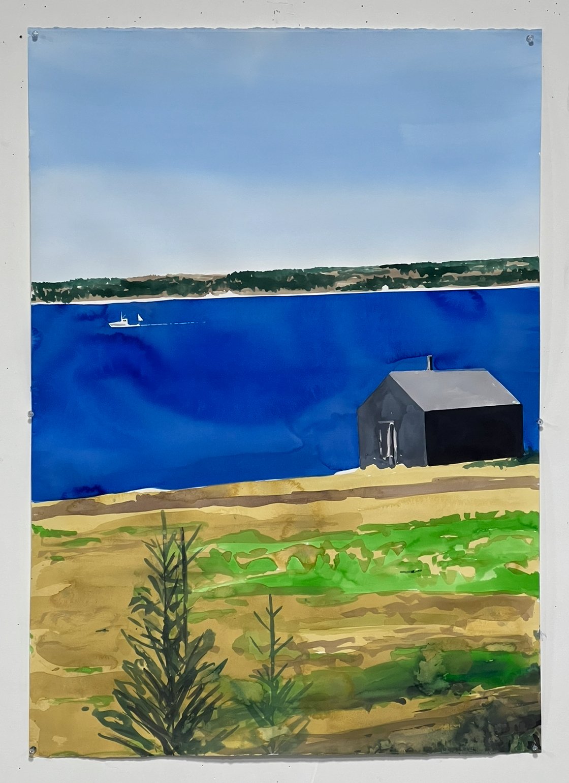  Richard Dupont  Islands 517,  2025 Ink and watercolor on handmade paper 44 x 30 in. 