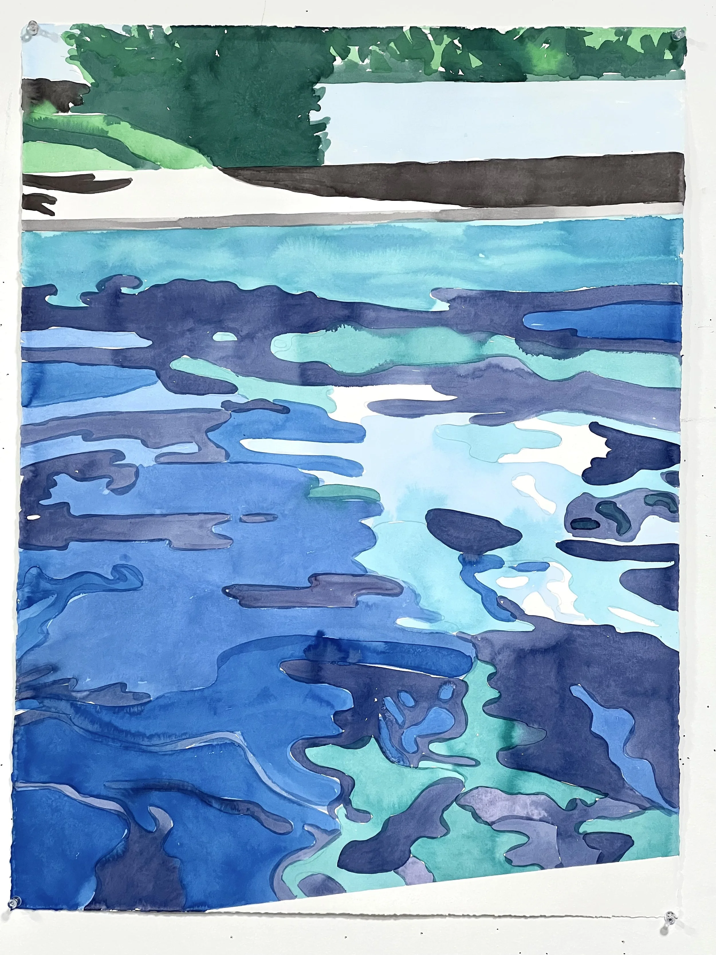  Richard Dupont   Islands 571,  2026  Ink and watercolor on handmade paper  30 x 22 in. 