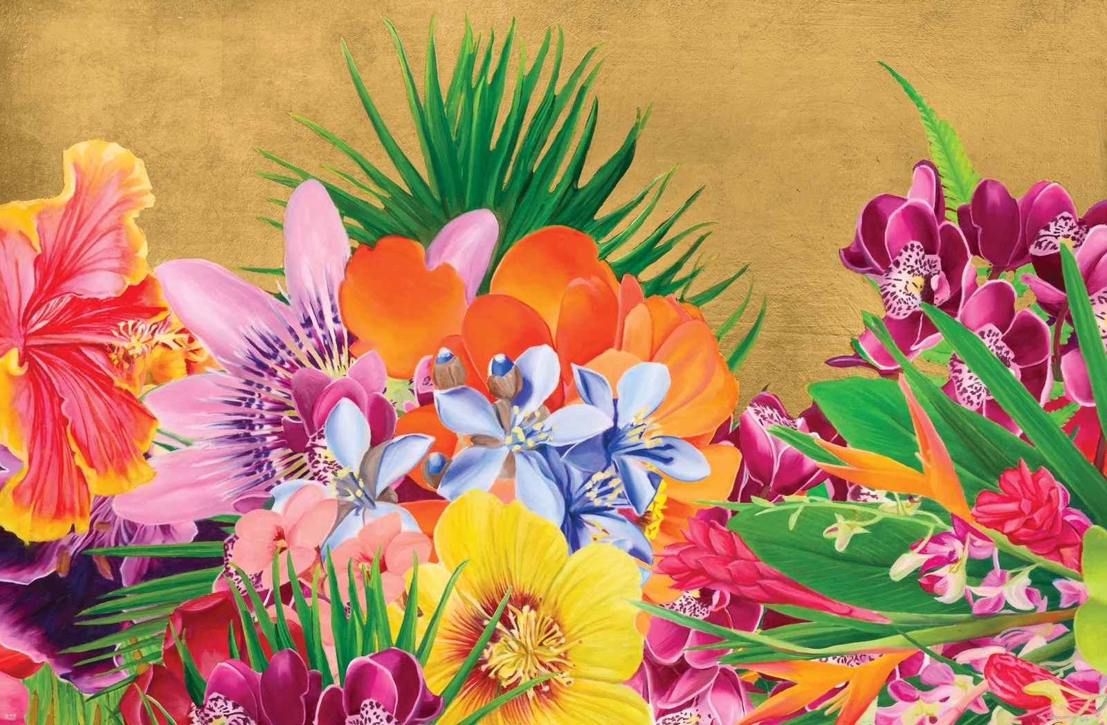   Carlos Rolón   African Flower II , 2023 Archival Pigment Ink, Hand Varnished on Innova Etching Cotton Rag 315 gsm fine art paper 38 x 58 in. Edition of 20 