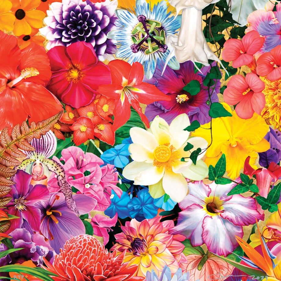   Carlos Rolón   Golden Caribbean 4 , 2023 Archival Pigment Ink with High Gloss Varnish on Innova Etching Cotton Rag 315 gsm fine art paper 16 x 16 in. Edition of 30 