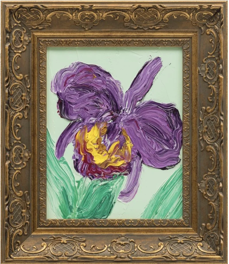   HUNT SLONEM   Purple Cataleya Monday , 2026 Oil on wood 10 x 8 in. 14.5 x 12.5 in. (framed) 