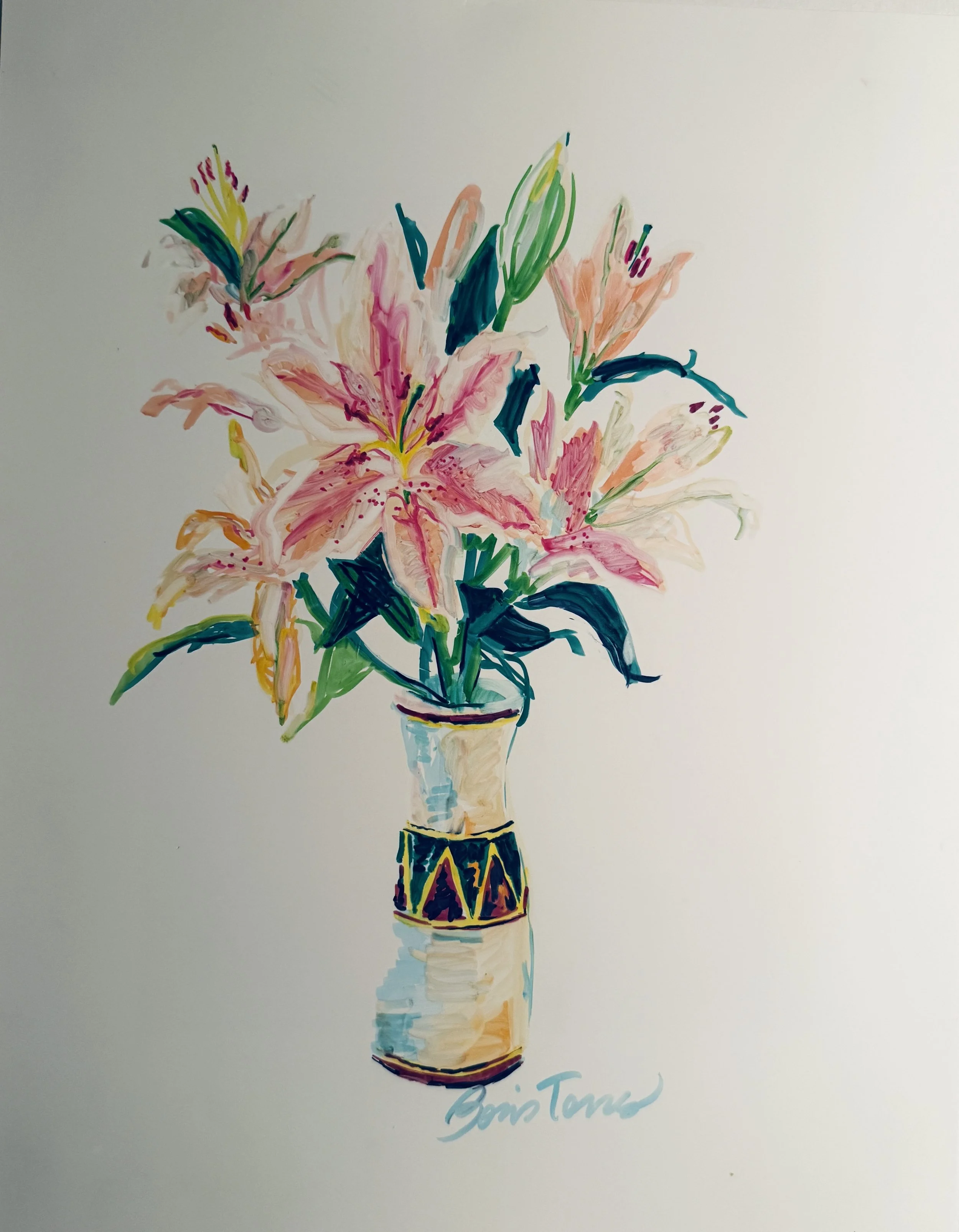   BORIS TORRES   Untitled from Flower Series , 2026 Marker on Yupo paper 14 x 11 in. 