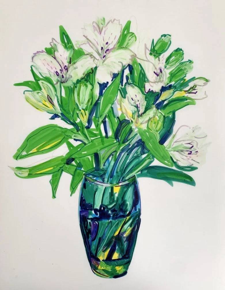   BORIS TORRES   Untitled from Flower Series , 2026 Marker on Yupo paper 14 x 11 in. 