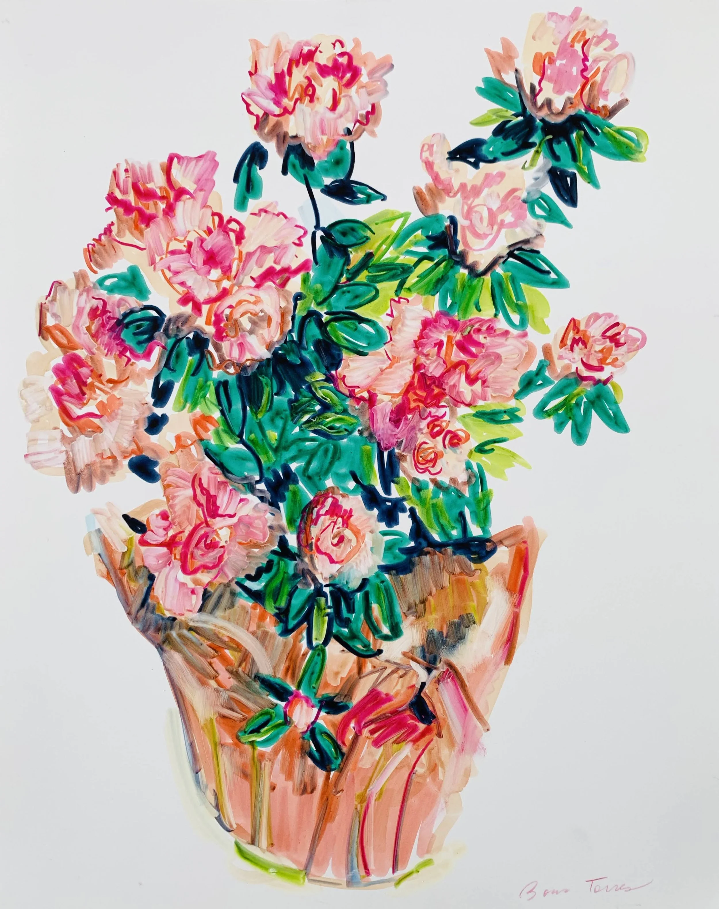   BORIS TORRES   Untitled from Flower Series , 2026 Marker on Yupo paper 14 x 11 in. 