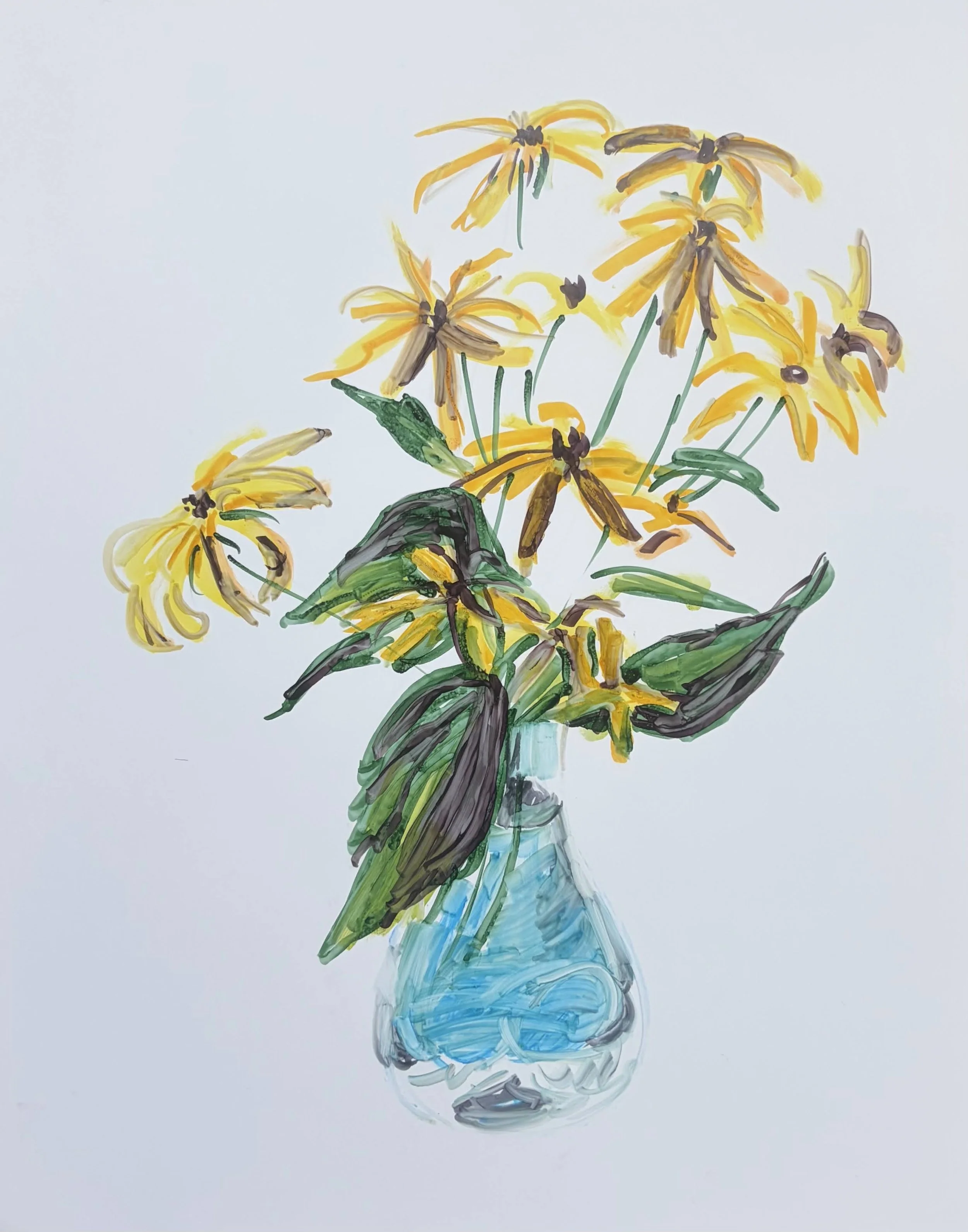   BORIS TORRES   Untitled from Flower Series , 2026 Marker on Yupo paper 14 x 11 in. 