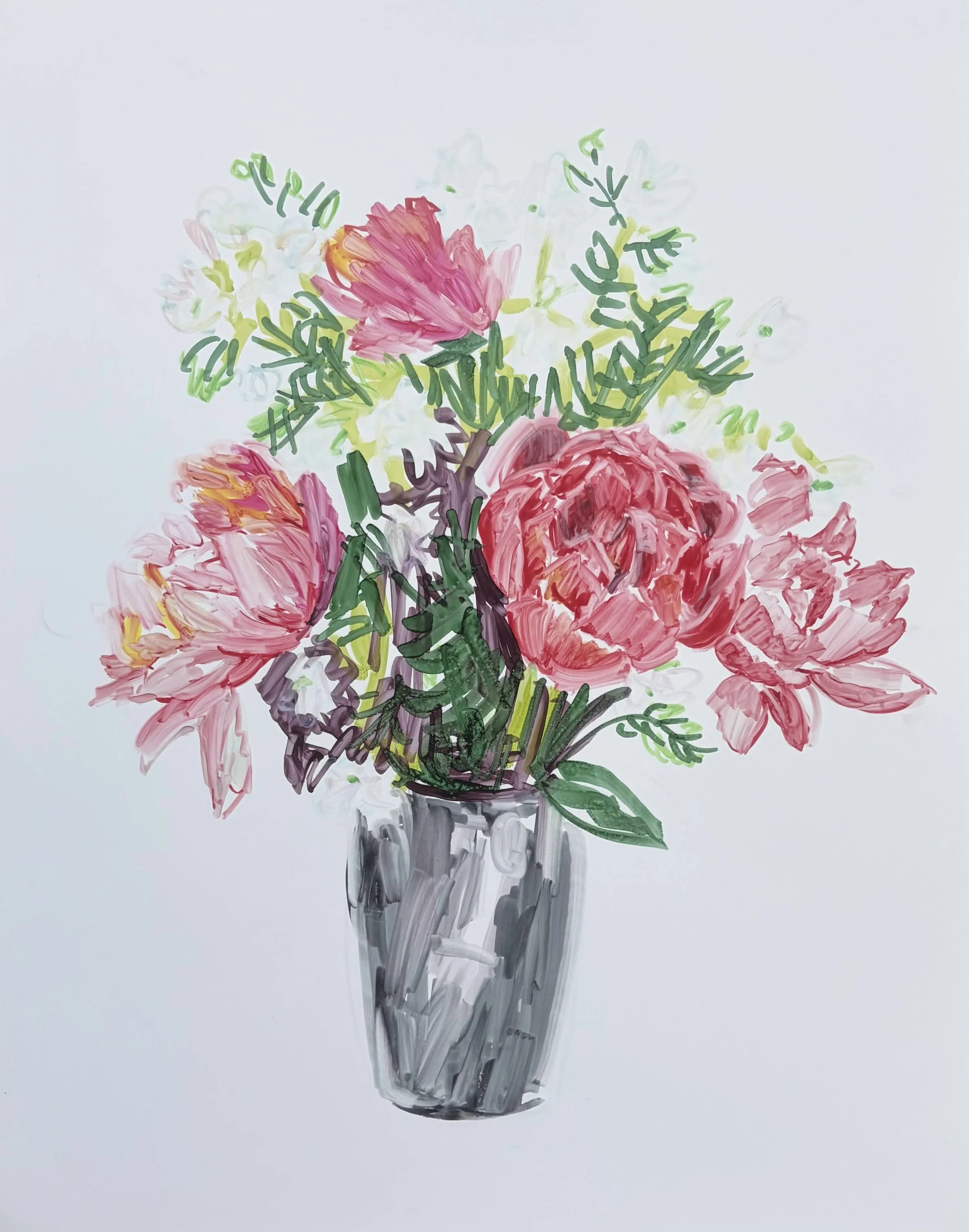   BORIS TORRES   Untitled from Flower Series , 2026 Marker on Yupo paper 14 x 11 in. 