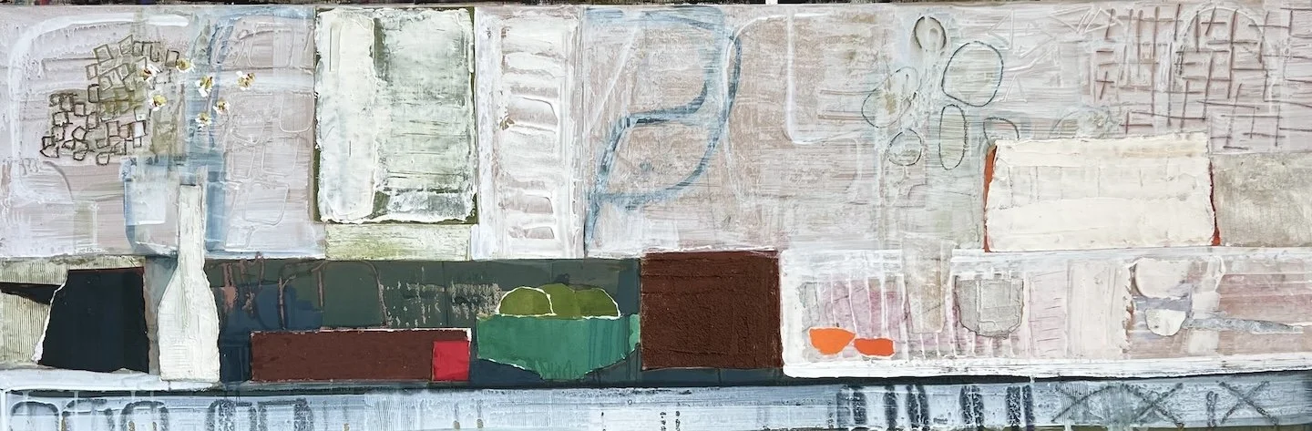   CHARLOTTE CULOT   Still Life 1 , 2026 Mixed media on canvas 20 x 60 in. 