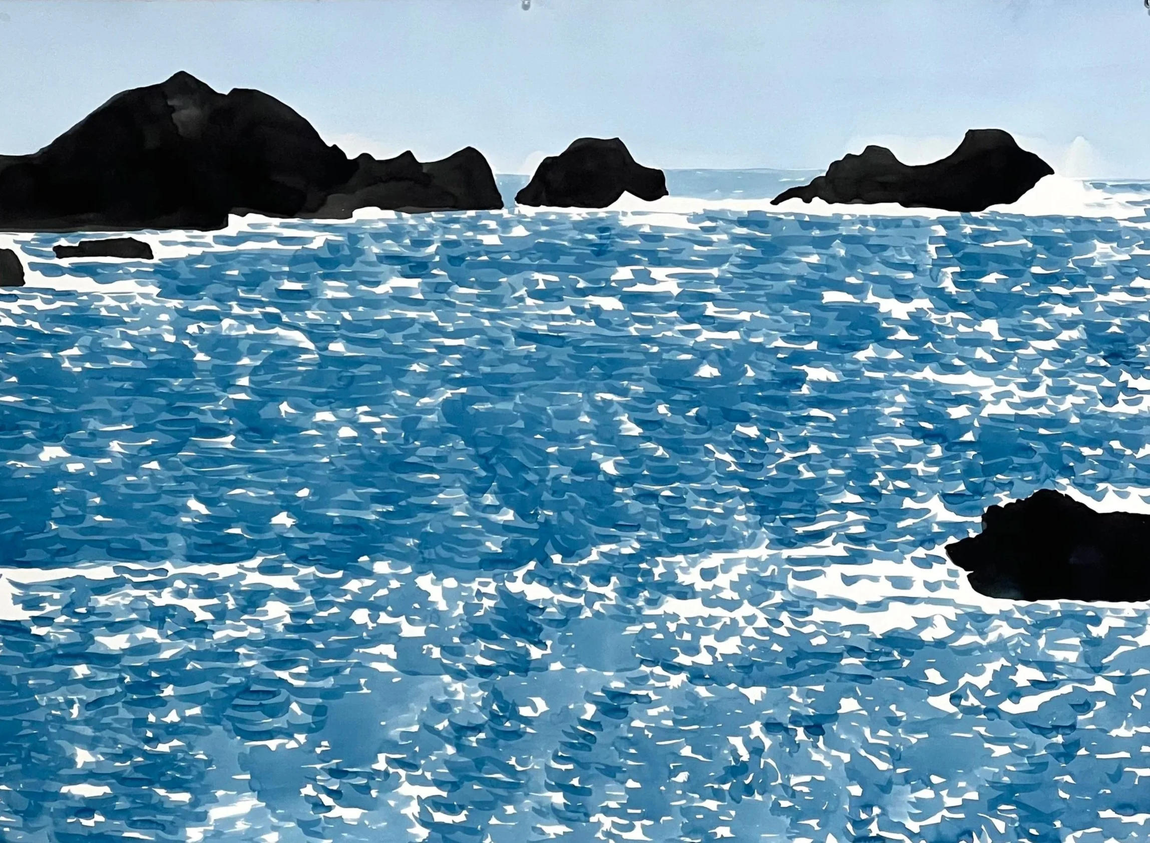   RICHARD DUPONT   Islands 536,  2025 Ink and watercolor on handmade paper 30 × 44 in. 