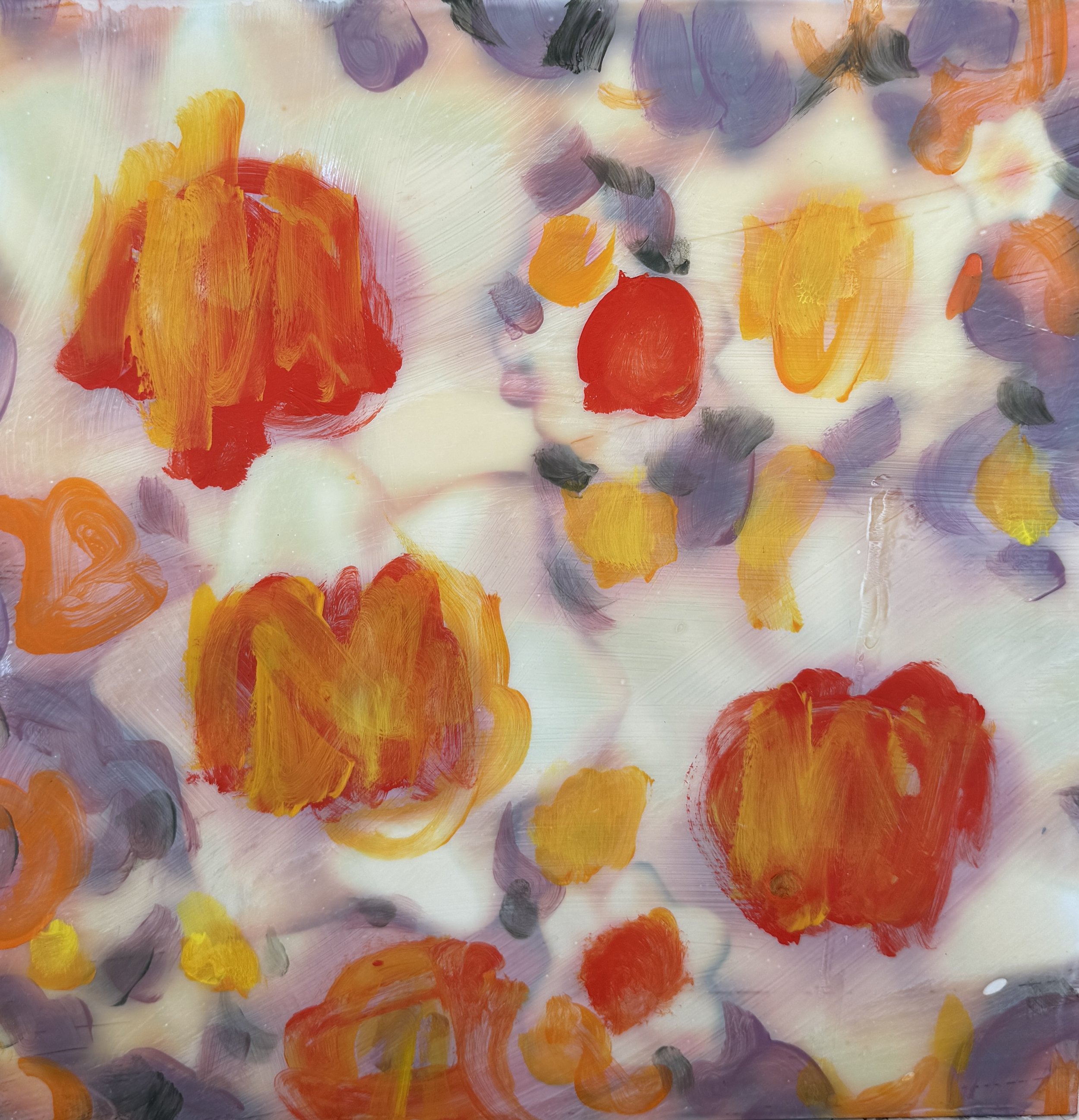   PETER DAYTON   Blur #5 , 2014 Acrylic over pigment print with resin 12 x 12 in. 
