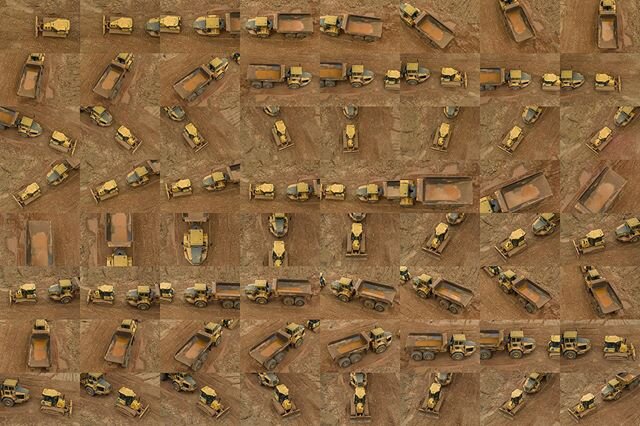 Construction Site, Tucker, Georgia X 64 
#dronephotography 
Taking photos as the drone circles and then placing them in a grid.