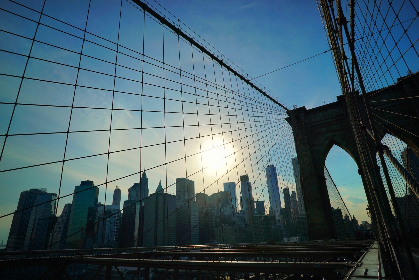 Sunset on the Brooklyn Bridge