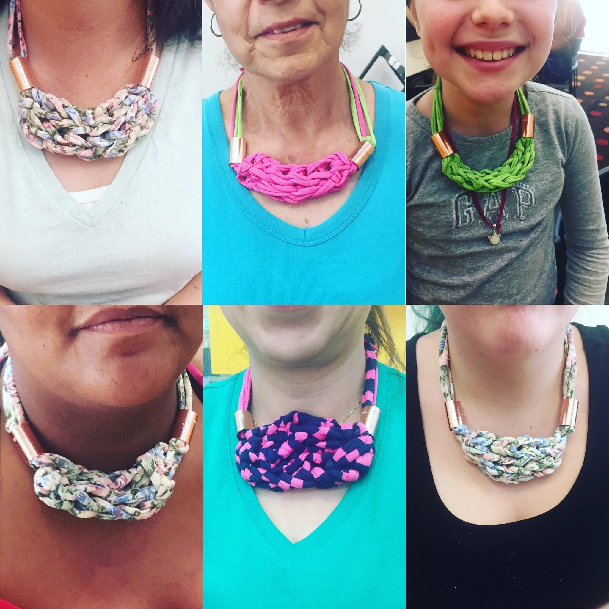 Workshop: Finger Knitting Statement Necklaces at Monrovia Public Library in Los Angeles County, 2017