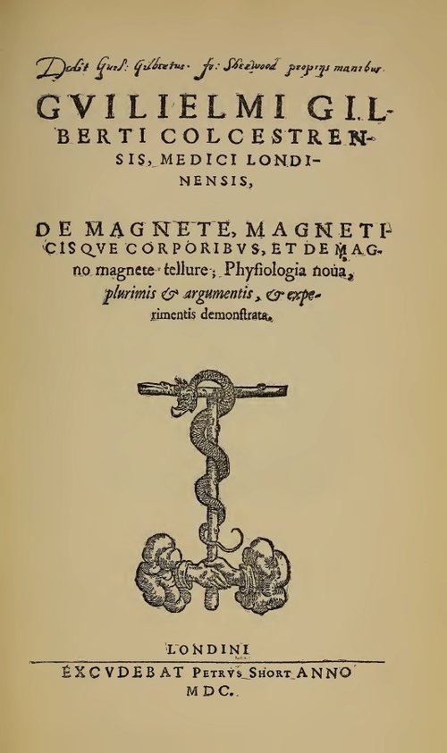 Title page of William Gilbert’s De Magnete (1628 edition).