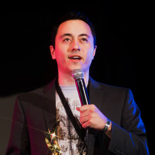  Accepting the award for "Best Visual Effects" at the 2nd annual WideScreen Film &amp; Music Video Festival. 