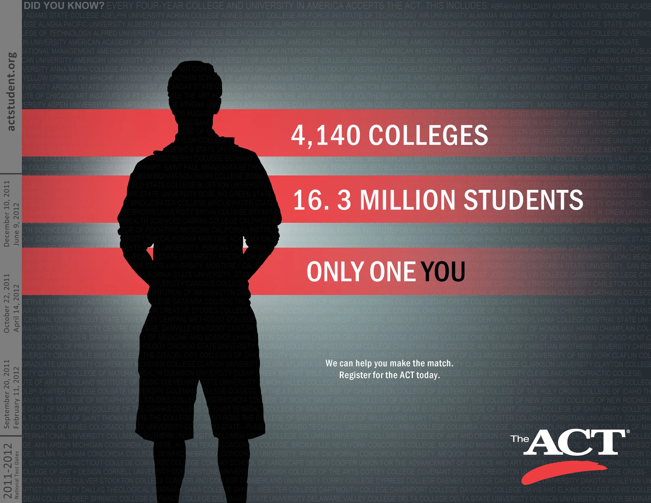 Poster designed for the ACT's annual student poster design contest. Grand prize winner.