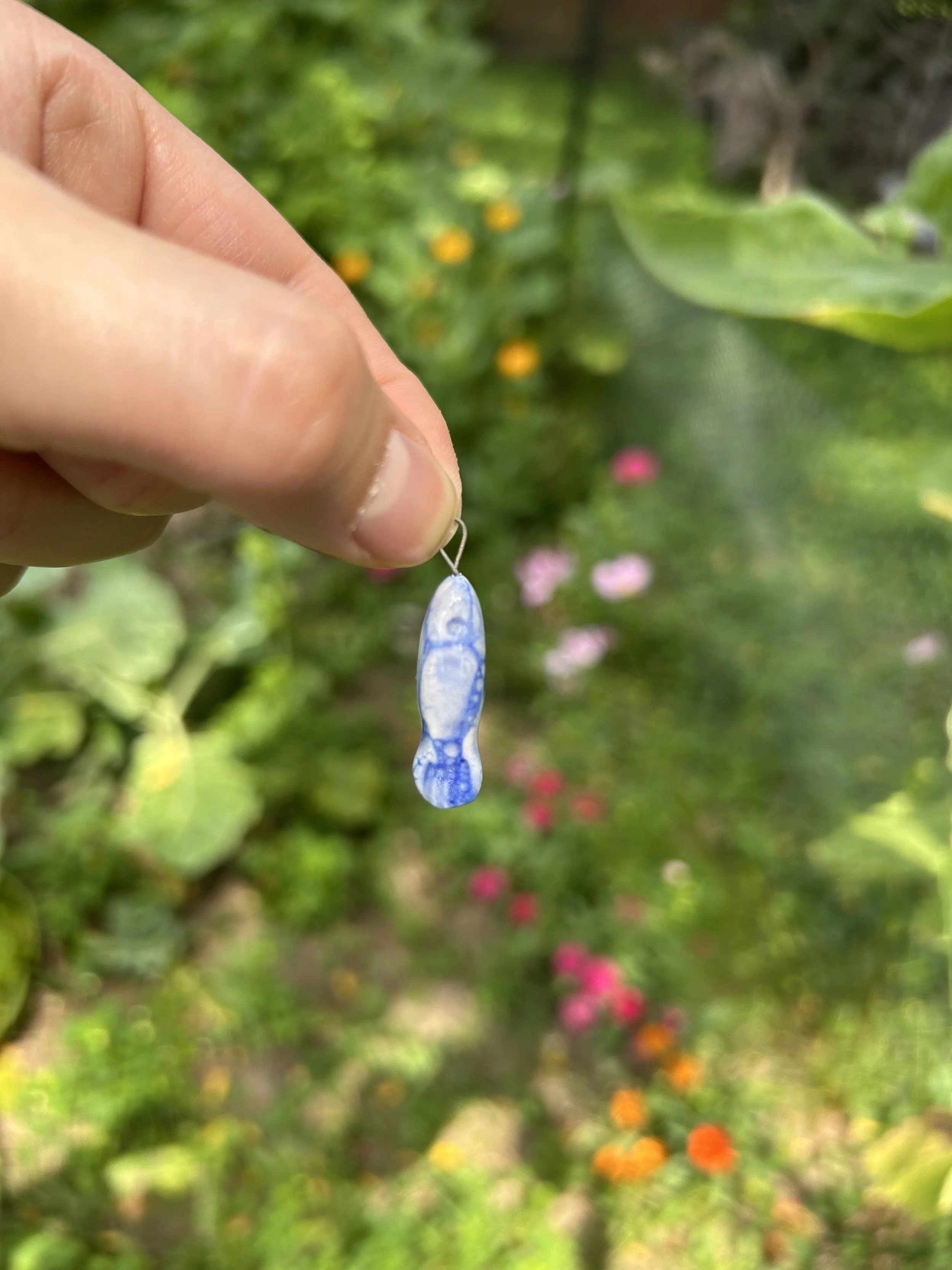 Fish Charm- Blue Bubbles