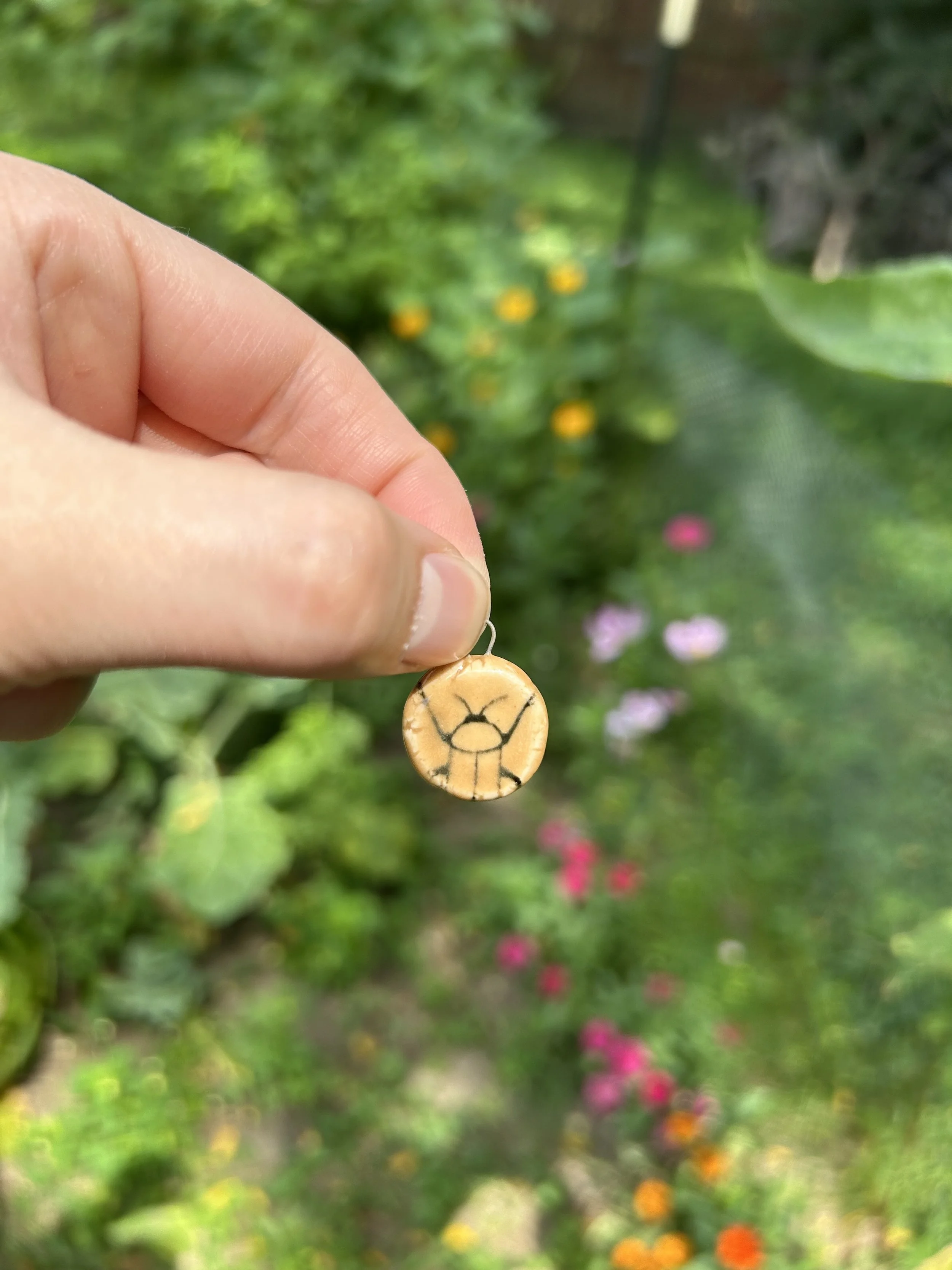 Beetle Print Charm- Curry