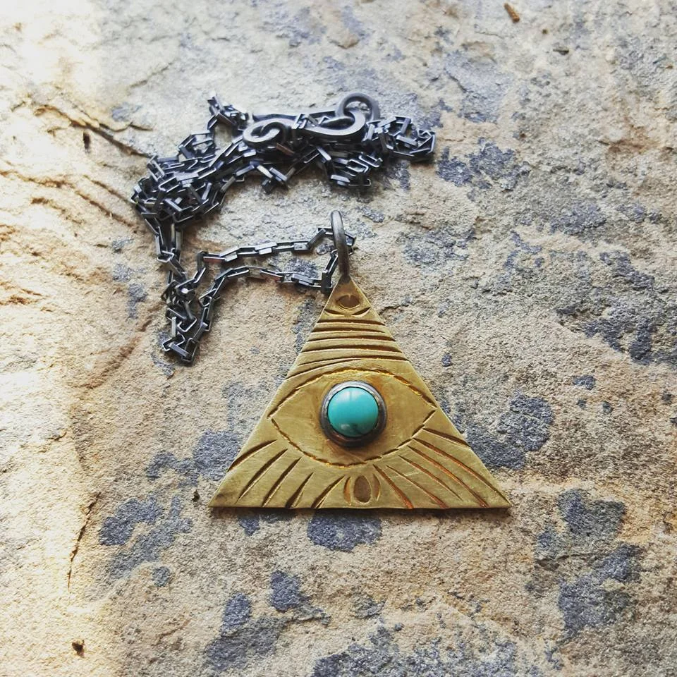 brass • turquoise • sterling silver