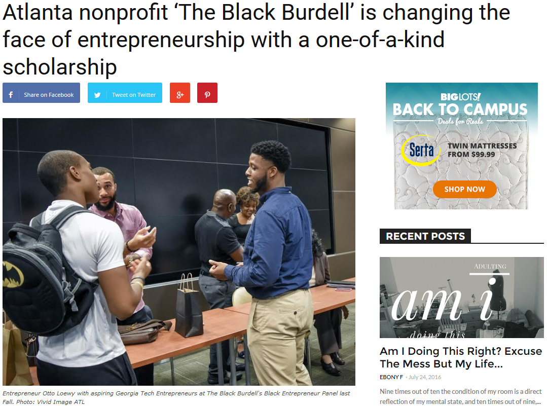 BLAVITY: Atlanta nonprofit ‘The Black Burdell’ is changing the face of entrepreneurship with a one-of-a-kind scholarship