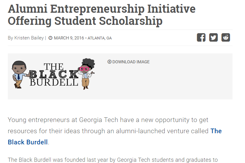 GEORGIA TECH: Alumni Entrepreneurship Initiative Offering Student Scholarship