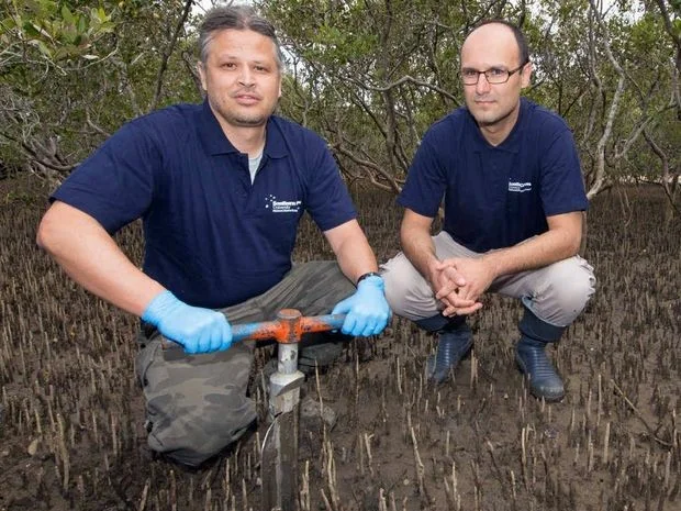 SWITCHED ON: National Marine Science Centre researches Dr Christian Sanders and Professor Isaac Santos
