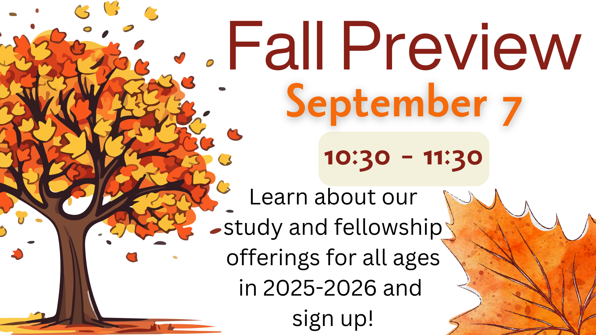 Fall Preview is September 7 Come learn about St. John’s study and fellowship offerings for the 2025-2026 season. The preview is from 10:30 to 11:30 a.m. in the Triangle Room.