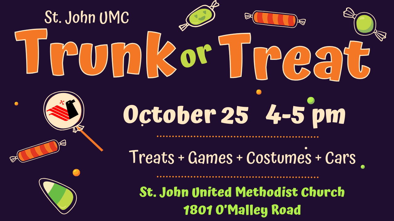 Trunk or Treat time! It's time to plan for our annual Trunk or Treat! Bring your car and join us for treats, games, and costumes. Sign up here to help provide a fun time!