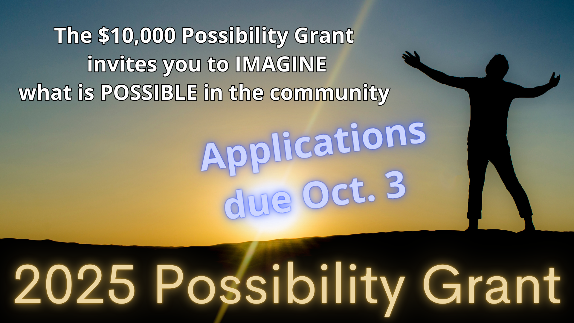 Accepting Possibility Grant applications The $10,000 Possibility Grant invites you to imagine what is possible in the community of Alaska. What good can happen? Whose lives can be touched? How can we be faithful witnesses to the transforming powe