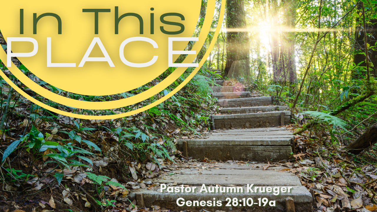   Coming Sunday, July 26   This Sunday Pastor Autumn Krueger brings the message “In This Place.” Services are at 8:00, 9:15, and 11:30 with the last two services being livestreamed on our   YouTube channel  . 