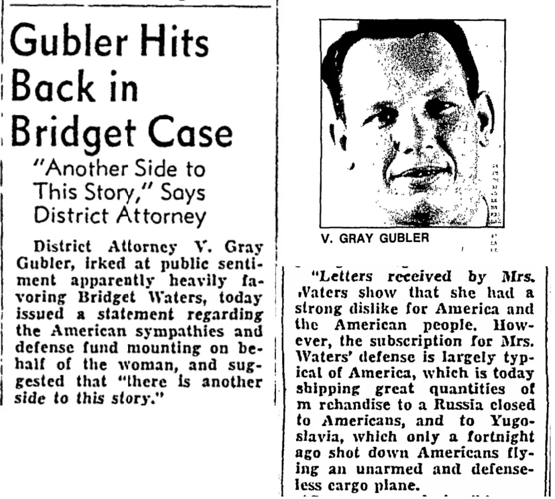 Clark County District Attorney V. Gray Gubler was vocal in his frustration at the level of public sympathy for Bridget Waters. The D.A. did not shy away from litigating the Waters case in the press as well as in the courtroom. (Las Vegas-Clark Count…