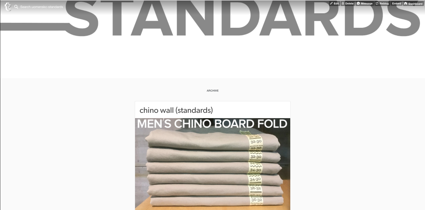 • standards web page