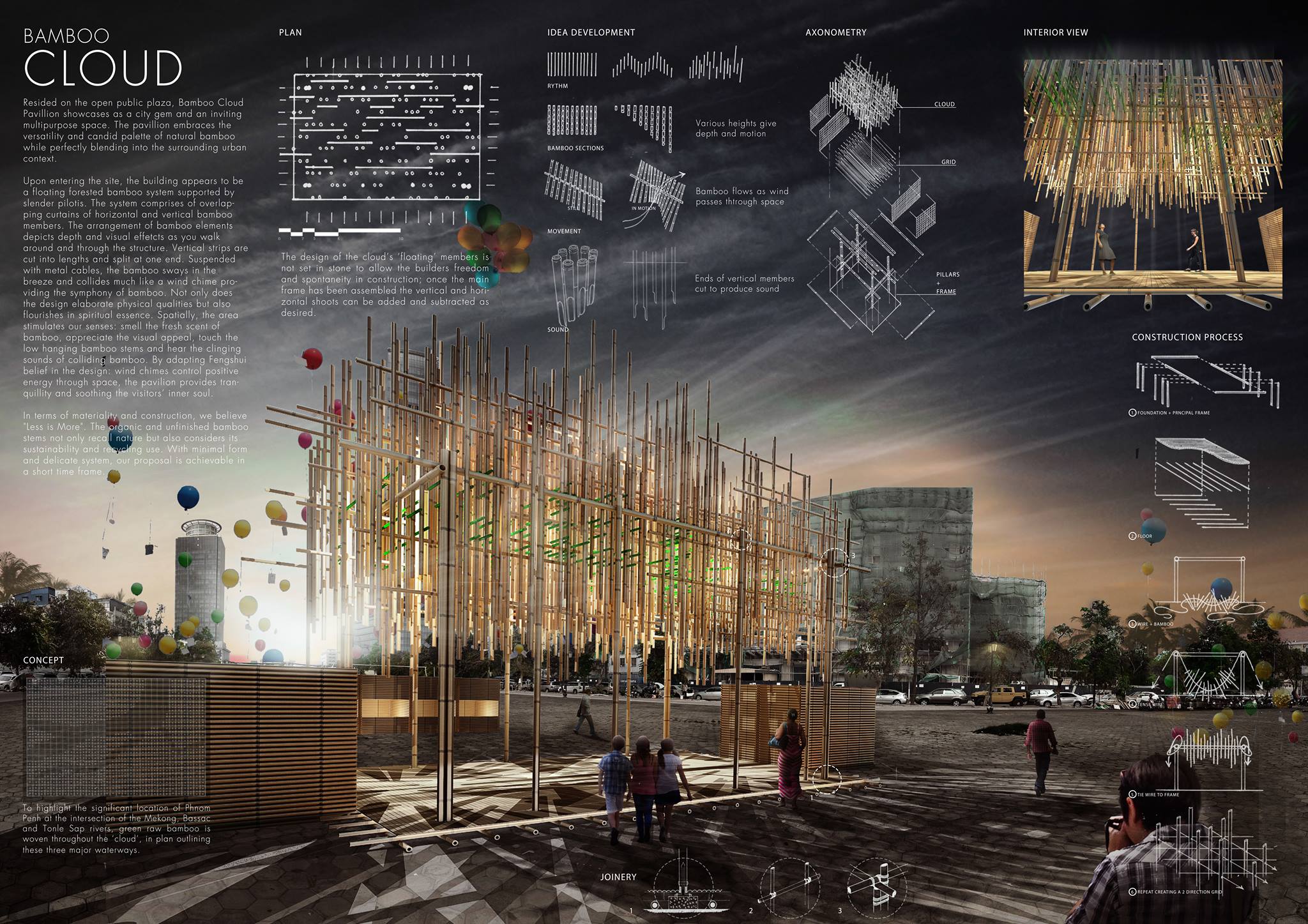 HONORABLE MENTION: 'BAMBOO CLOUD' by Juan Sebastian Larotta, Nguyen Le Thao Nguyen and Niwili White Forrest from UNSW (University of New South Wales, Sydney, Australia)