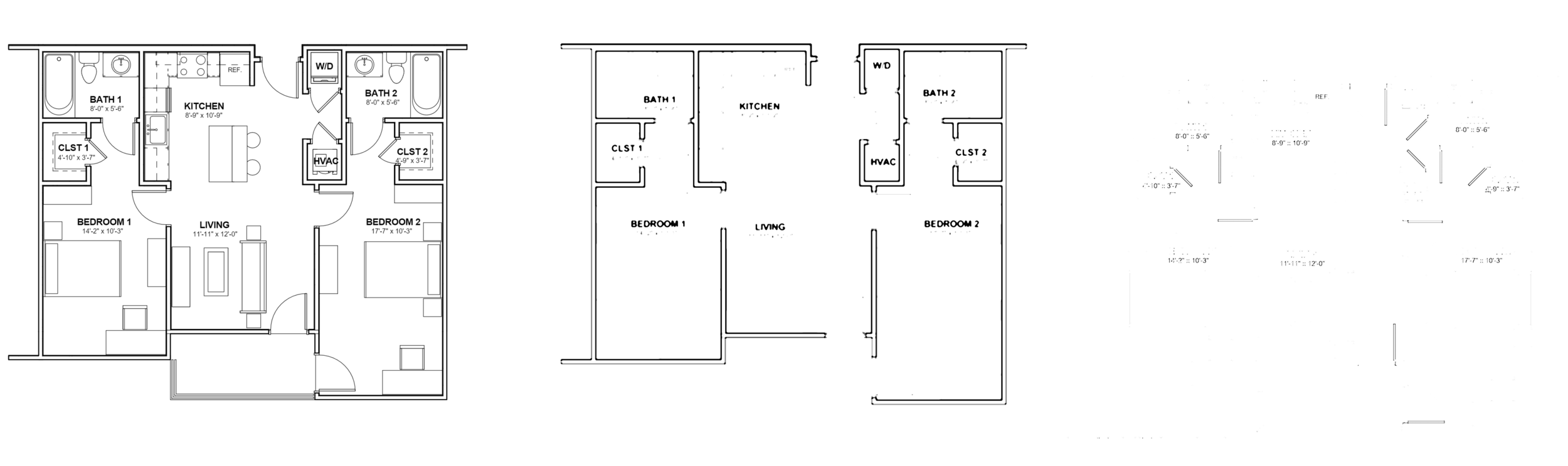 A more advanced approach to exporting apartment unit data is to extract the information from a series of PDF documents containing the unit floor plans (printed from either CAD or BIM). The PDFs are filtered via binary thresholding. This removes most of the symbols and some of the text. Additional filtering is done to extract and segment doors. The remainder of the text is removed via text recognition filter. The remaining lines are converted into Hough lines, the model is tweaked to improve accuracy and the lines are stored. Another connected component analysis is employed to identify room and unit shapes. The forms are classified with the room and unit names segmented previously. Additional processing yields a similar dataset to what was extracted from the BIM model. However, there are more direct ways to convert PDF floor plan data into a BIM model, which is explored more in the Kasita Site Plan Generation Tool post .