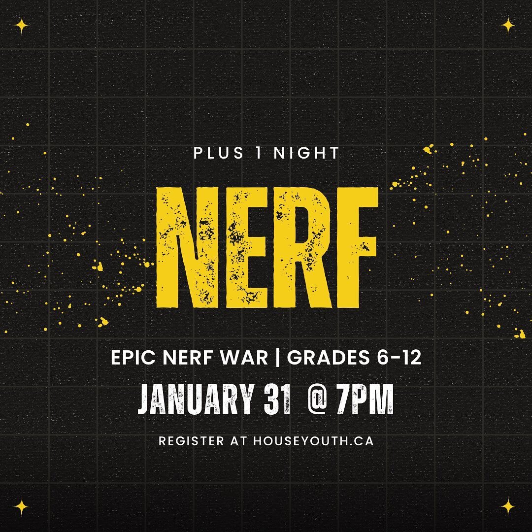 FREE NERF WAR EVENT!

On January 31st we are having an EPIC nerf war with high velocity nerf rounds.

Our warehouse will be transformed into a battle zone and you and your friends must team up for victory.

This is a fun event open to any student gra