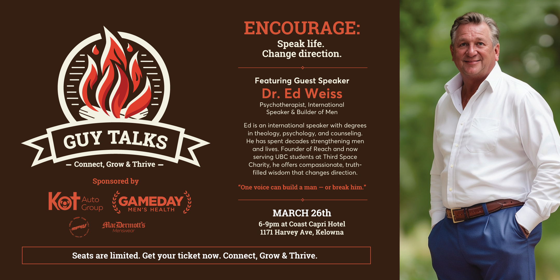 Guy Talks – Encourage, Speak Life, Change Direction. 