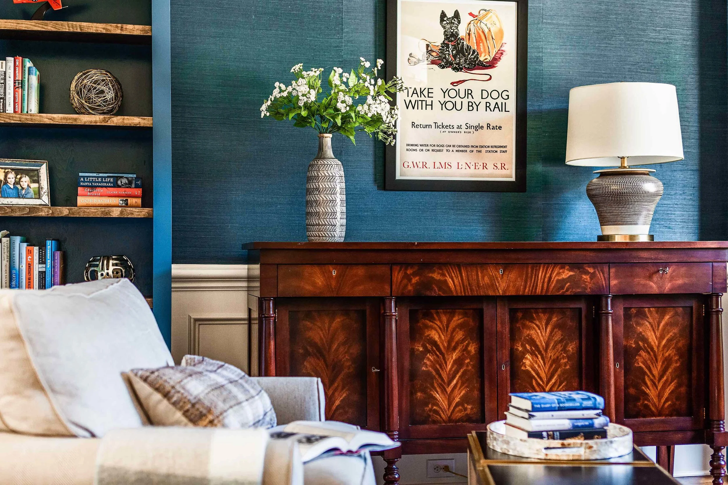 We saved the buffet from the Dining Room set when transforming this room. It will always have a place in this family home.