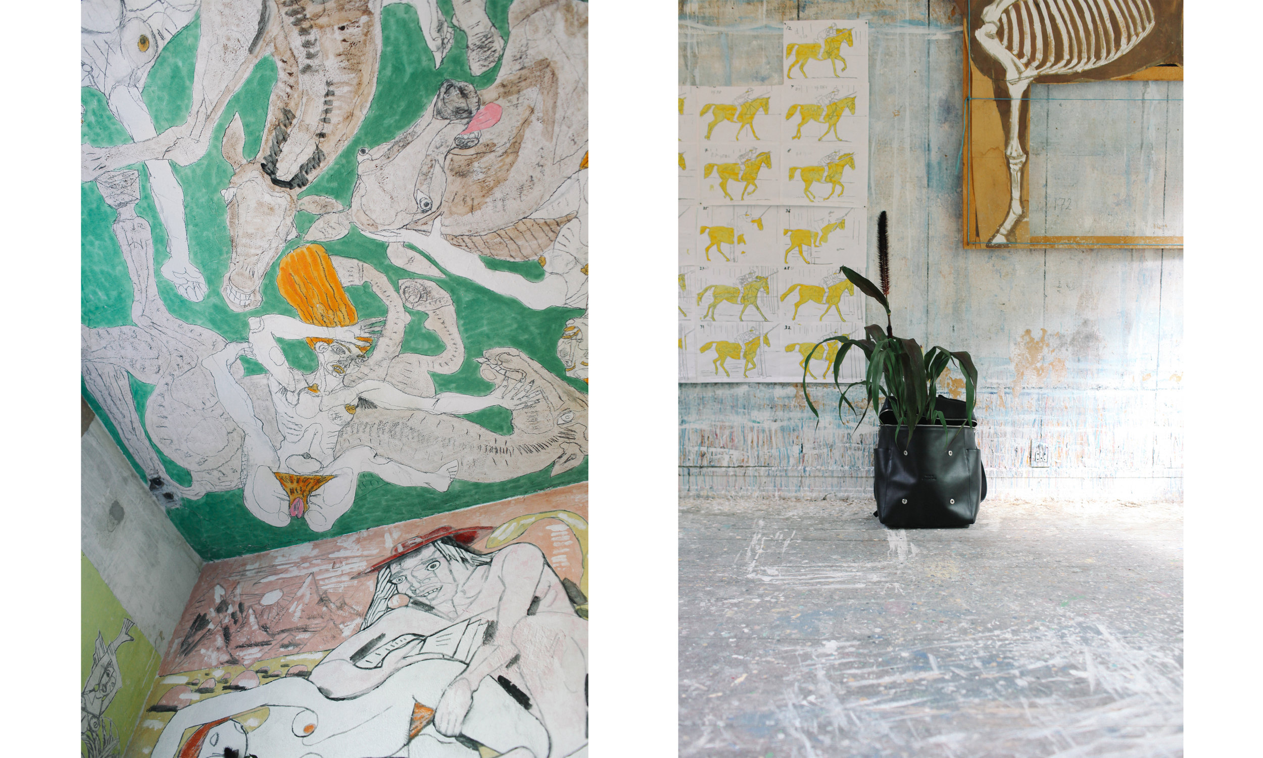 Wall painting at Richard Winther's residence and the BACKPACK 01. Photography by: Thomas Olafsson & Baixiang Chen