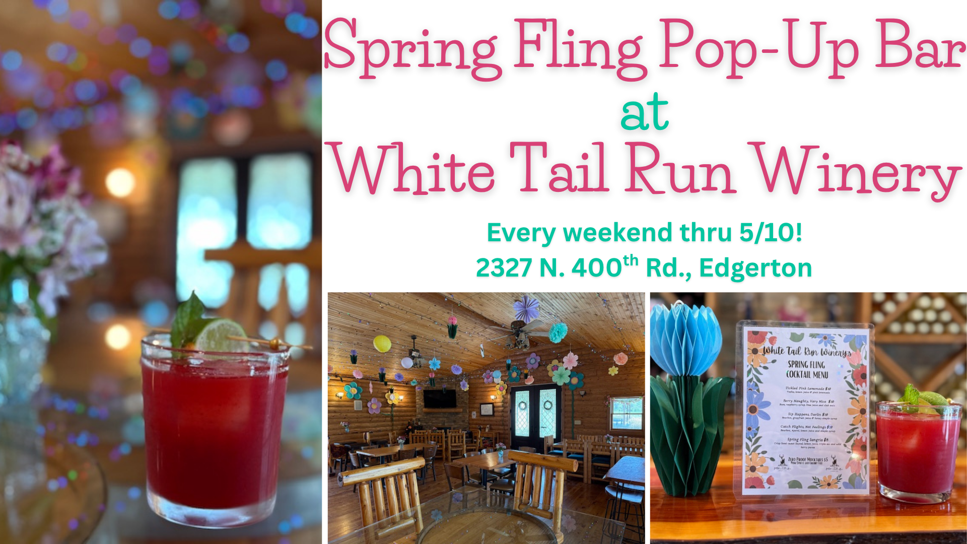 🌸🍹 Spring Fling Pop-Up Bar at White Tail Run Winery 🍹🌸 — White Tail Run ...