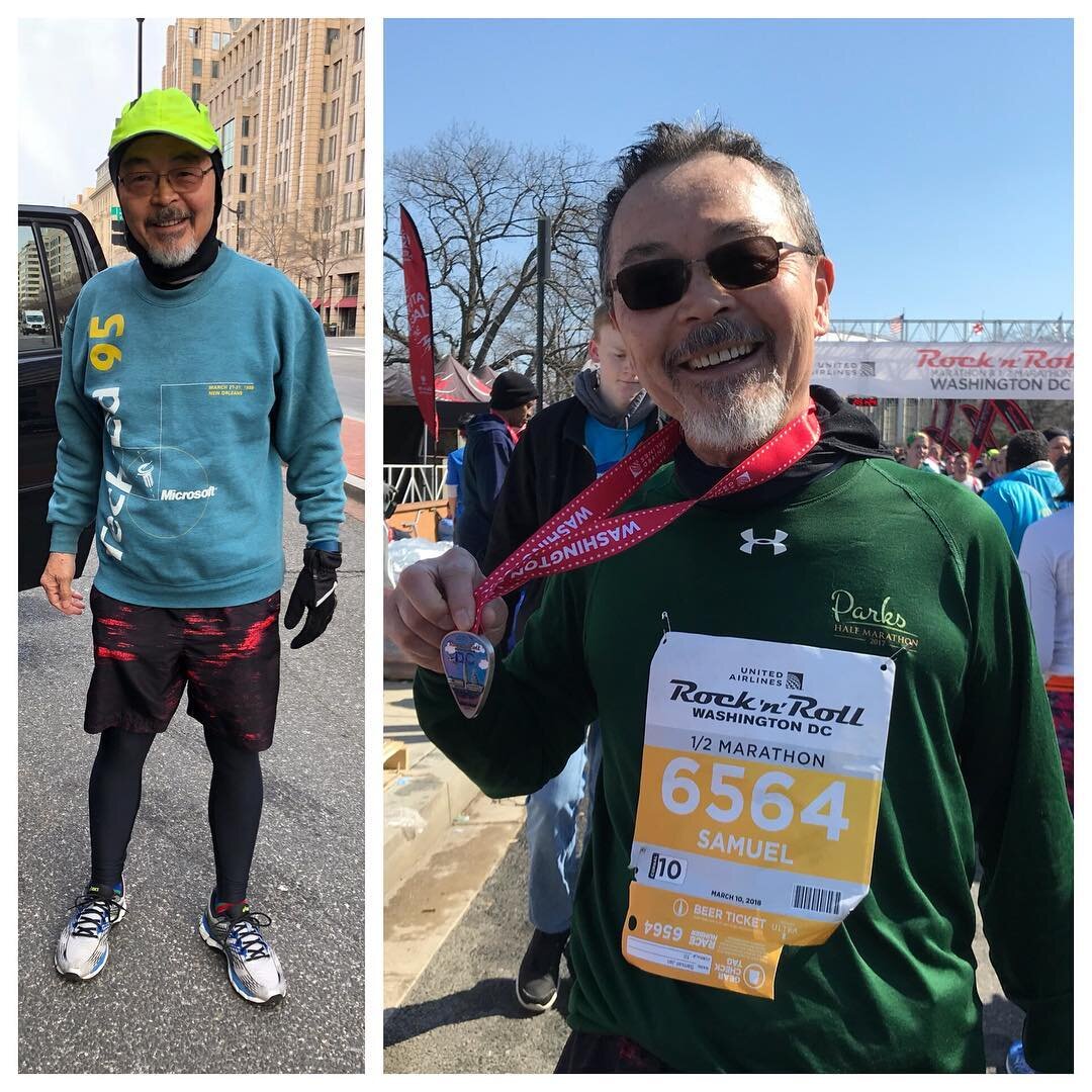 Props to my dad for completing another race! Turning 68 years old next week and is still killing it running half a dozen 1/2 marathons and full marathons each year. Keep it up, pops! 
#running #halfmarathon #rocknroll #rocknrollmarathon #shoes #suppo