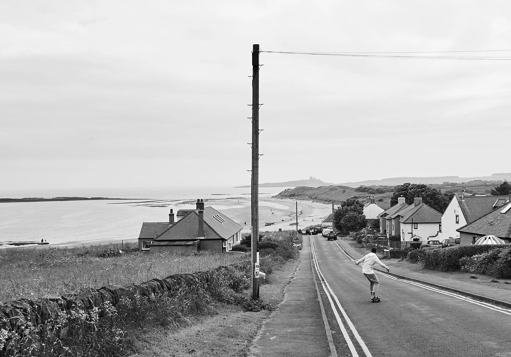 Skateboard down the hill at Low Newton