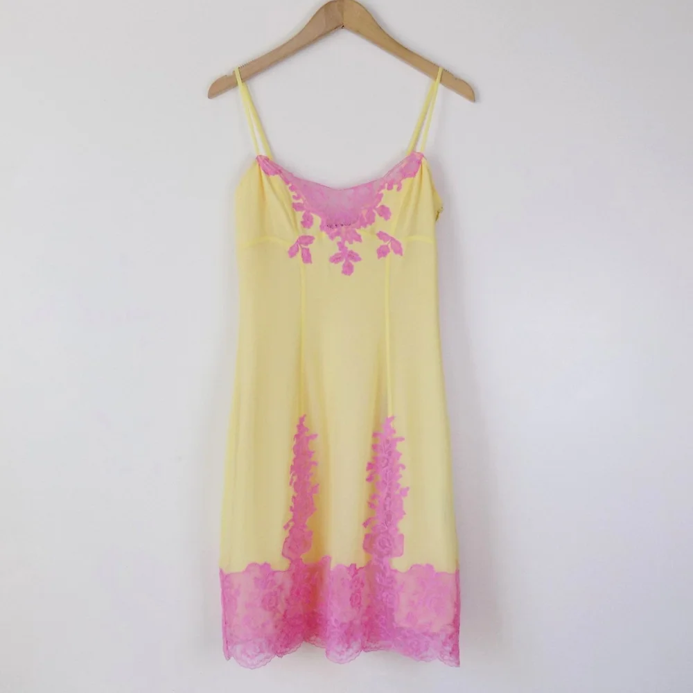 vintage betsey johnson y2k 2000s slip dress sexy lace silk  JamJamsJam