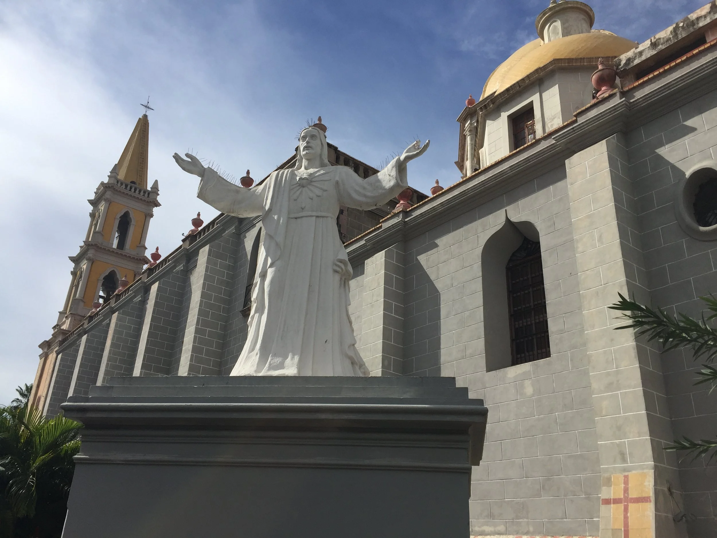 Outside the Basilica of the Inmaculada Concepción, a beautiful cathedral in the city.