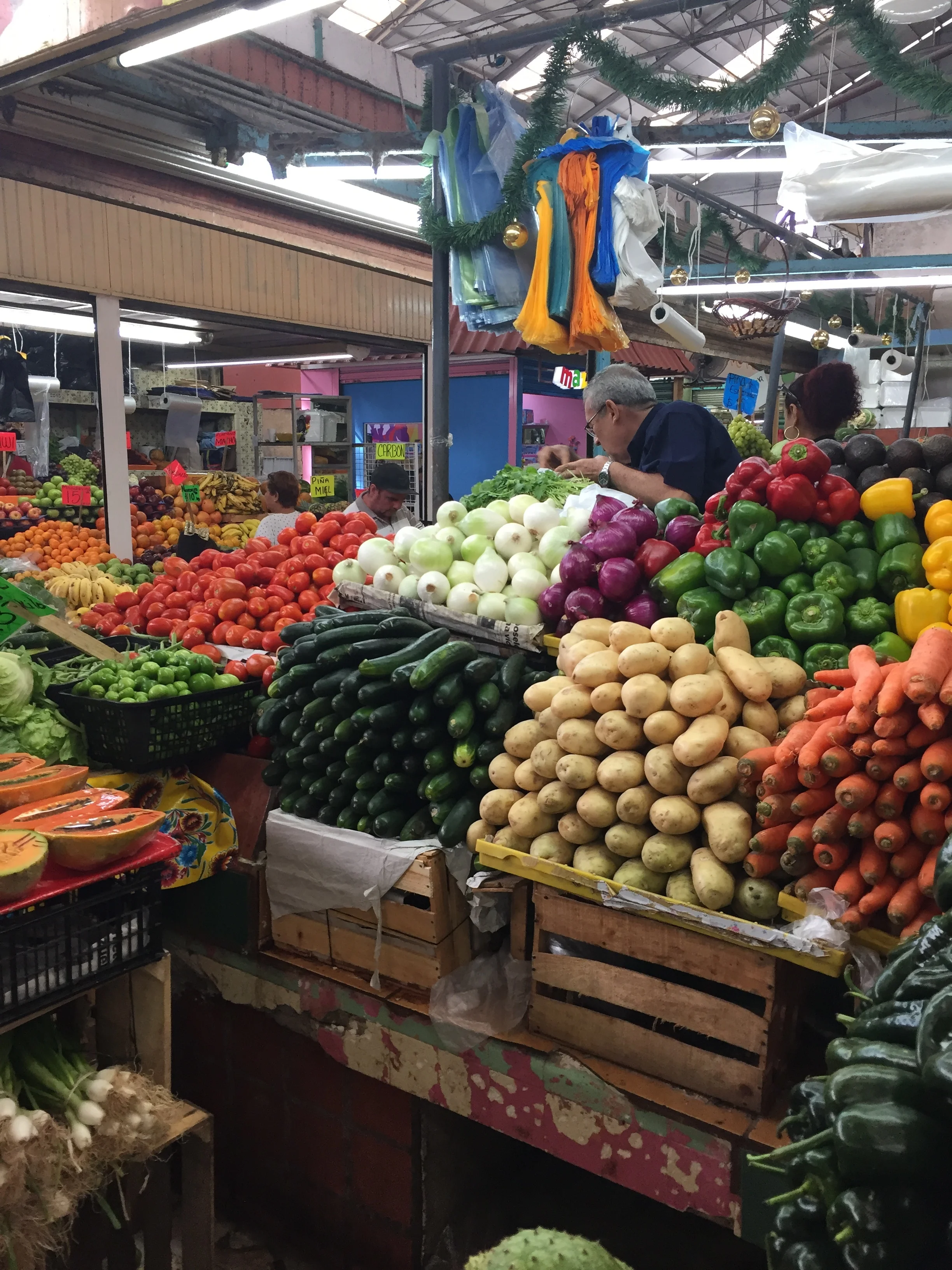 Check out the local market to see a wide variety of produce for sale.