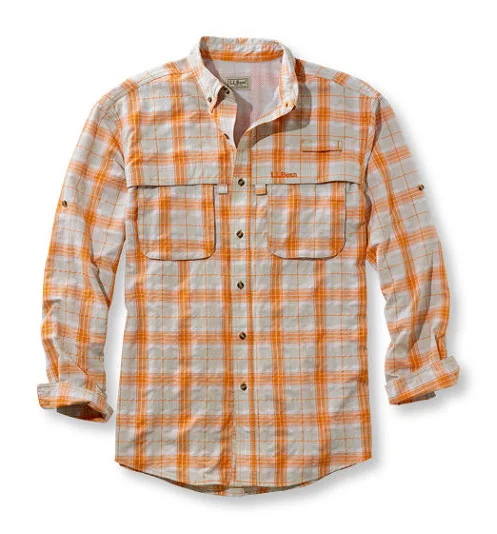 Men's Tropicwear Shirt, Plaid Long-Sleeve
