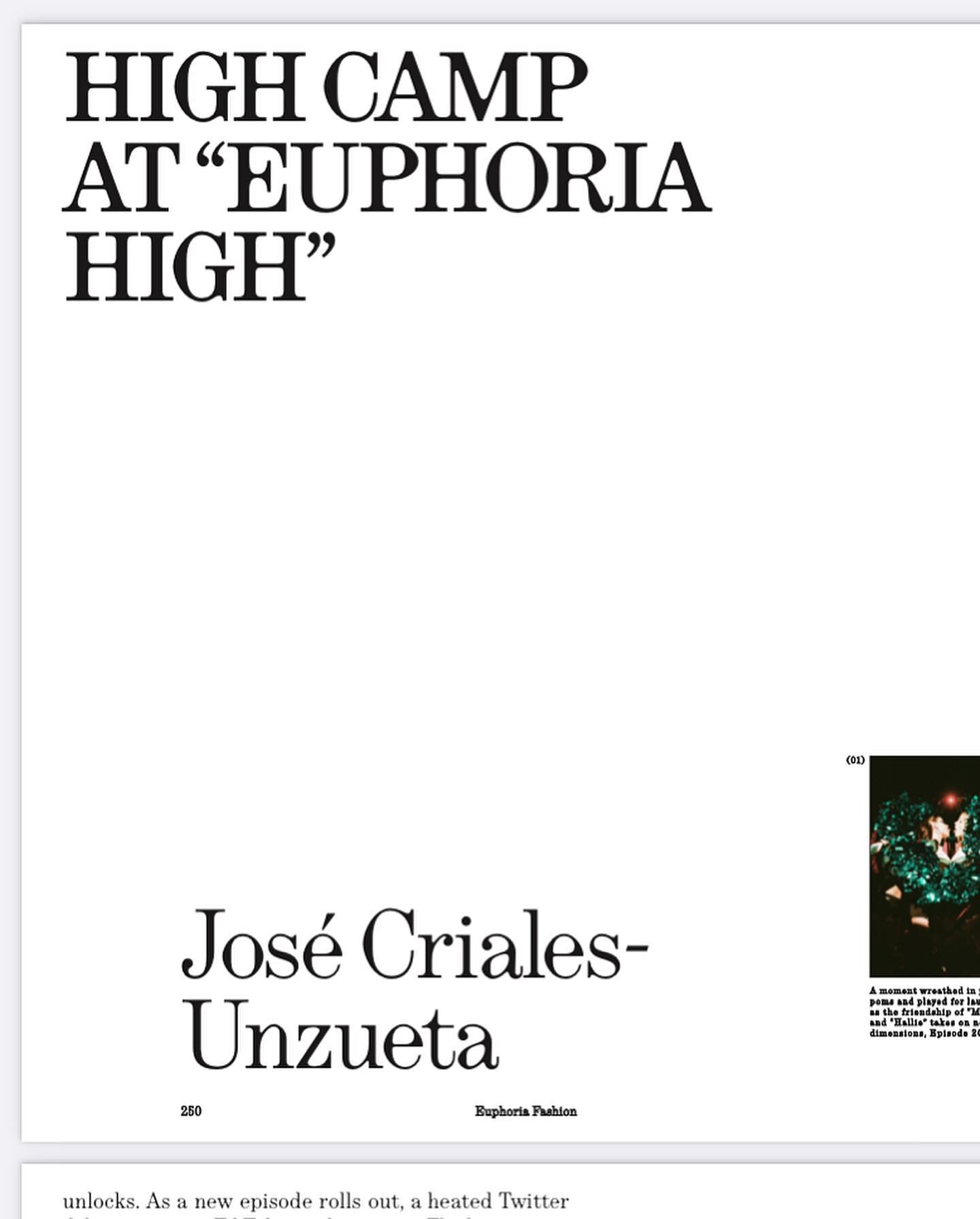 my last freelance writing gig before joining vogue was to contribute to a very cool project: an @a24 euphoria fashion book by @heidibivens 🫡💗 

so much fun to consider and examine &ldquo;camp&rdquo; and queerness through the style lens of euphoria 