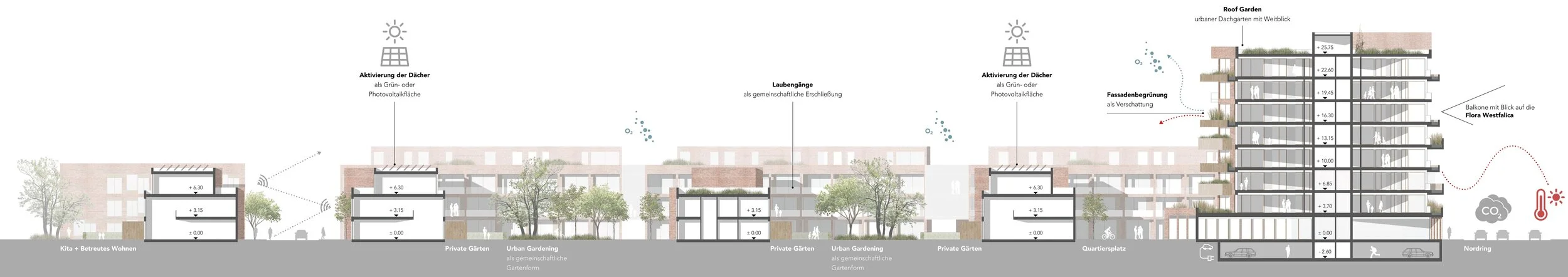 Schnitt durch das Quartier