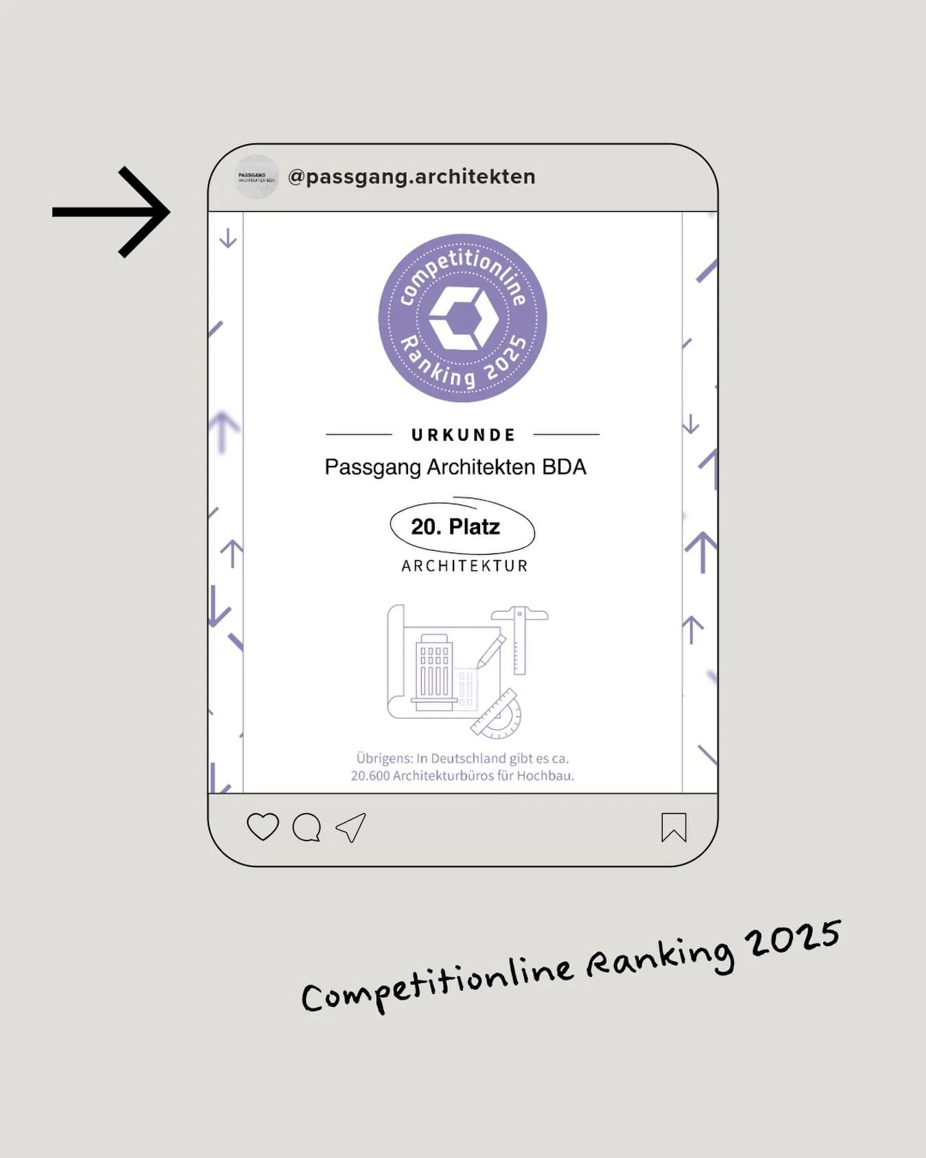 Bei knapp 20.600 Architekturb&uuml;ros in ganz Deutschland freuen wir uns sehr &uuml;ber unseren Platz 20 beim Competitionline-Ranking 2025 in der Kategorie Architektur!

#competitionlineranking2025 #competitionline #architektur 

@competitionline_ve